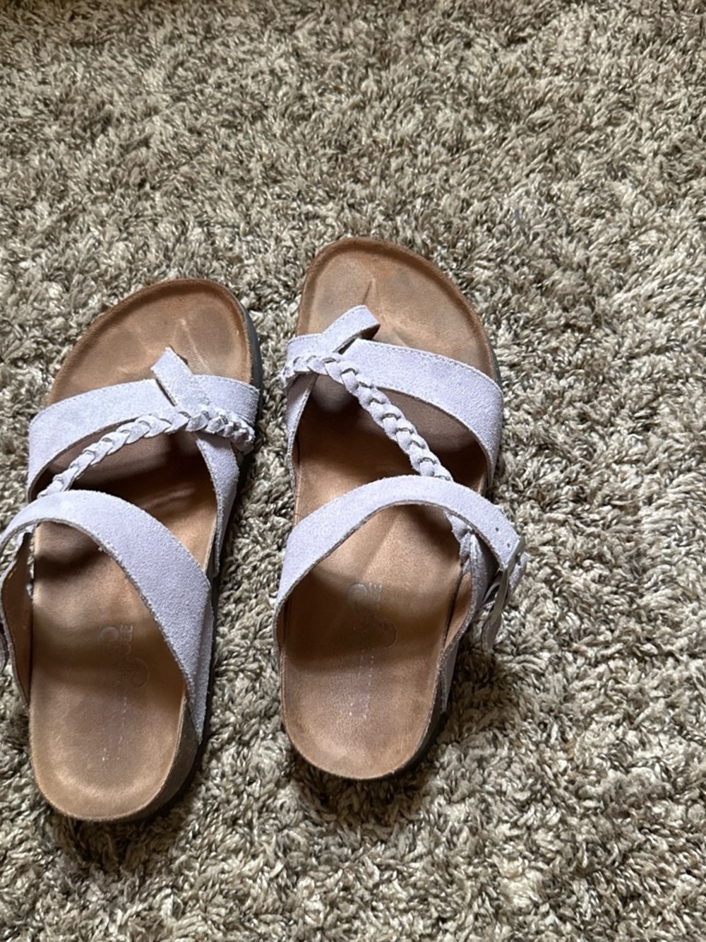 Braided Cross-Strap Sandals in Light purple - Casual Women’s Summer Slides